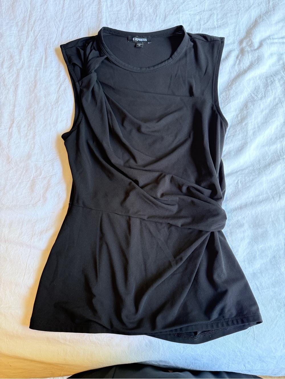 Express Black Sleeveless Twist-Front Tank